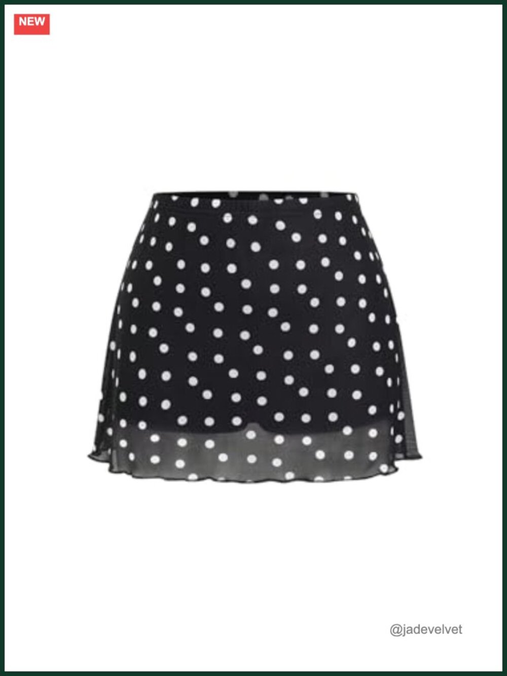 Y2K Polka Dot Mesh A-Line Mini Skirt with Built-In Shorts